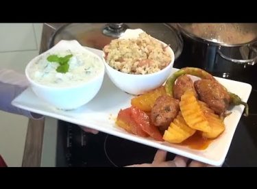 Tencerede Köfte Patates ve Şehriyeli Tereyağlı Bulgur Pilavi Tarifi – Bugün Ne Pişirsem?