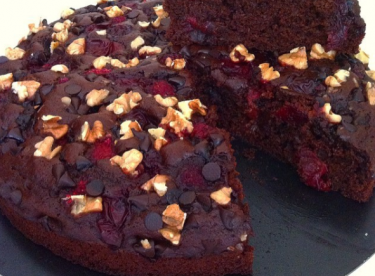 Vişneli, frambuazlı browni