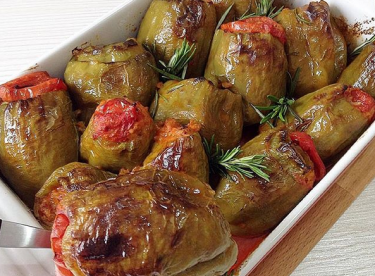 Fırında Zeytinyağlı Biber Dolması