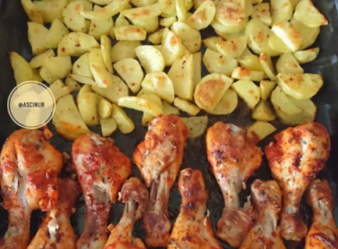 Fırında Tavuklu Patates